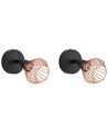 Set of 2 Metal Spotlight Lamps Copper VOLGA_768609