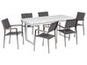 6 Seater Aluminium Garden Dining Set White and Grey VALCANETTO/GROSSETO_938332