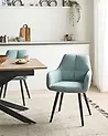 Lot de 2 chaises de salle à manger TIRANO Lin synthétique Bleu clair
