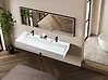 Lavabo suspendido doble QUENKO 120 x 46 cm Compuesto mineral Blanco