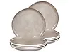 Set of 8 Dinner Plates COSTMARY Stoneware Grey 27 cm