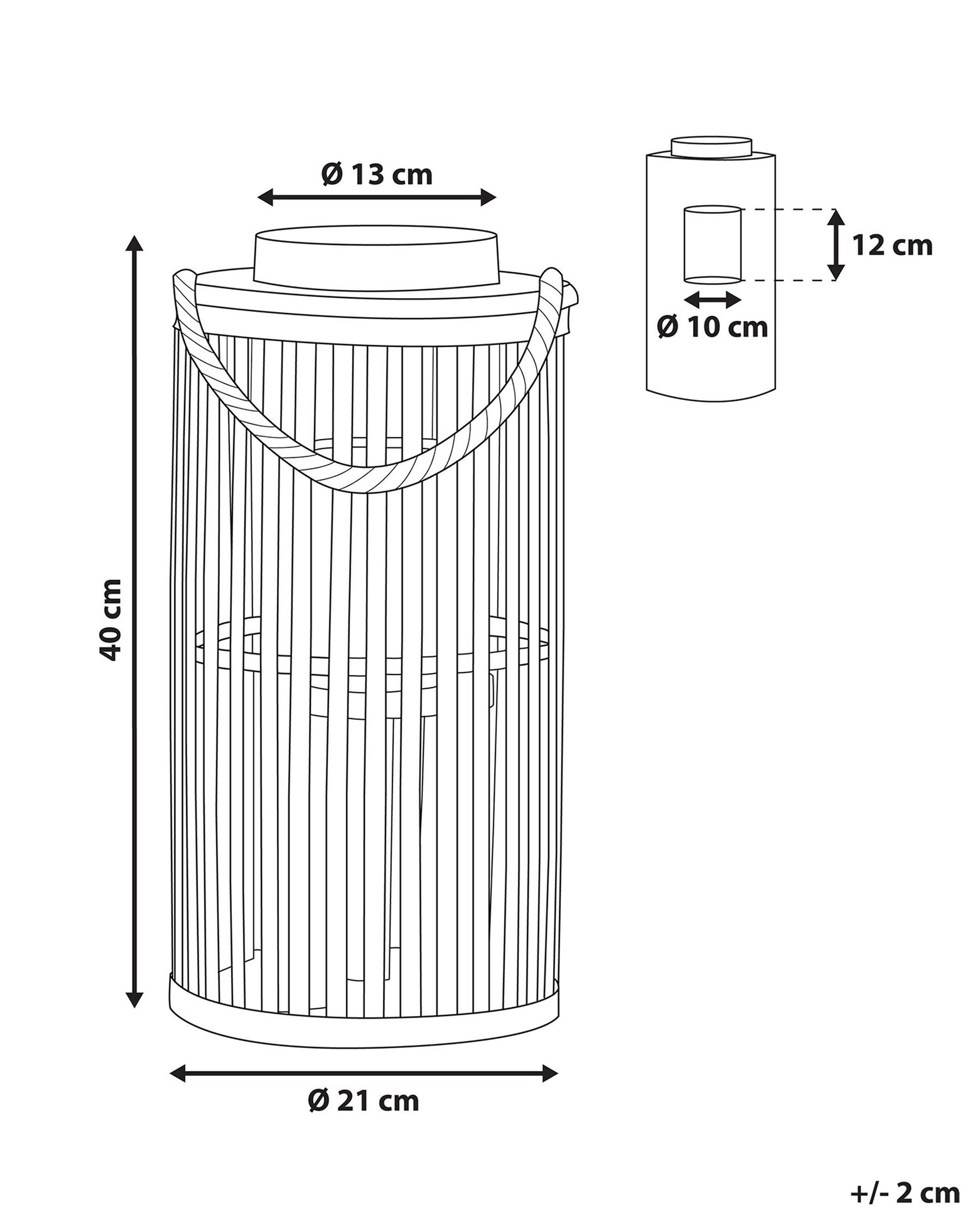 Lantern LUZON 40 cm Willow Wood Black_774422