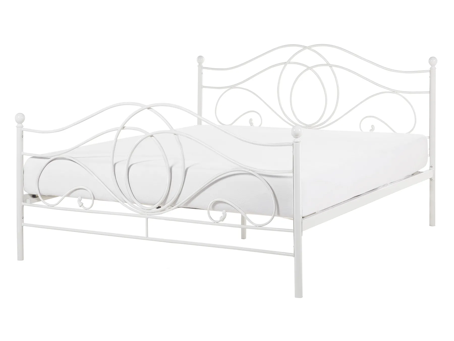 Bed Metal LYRA 140 x 200 cm (EU Double) White_817945