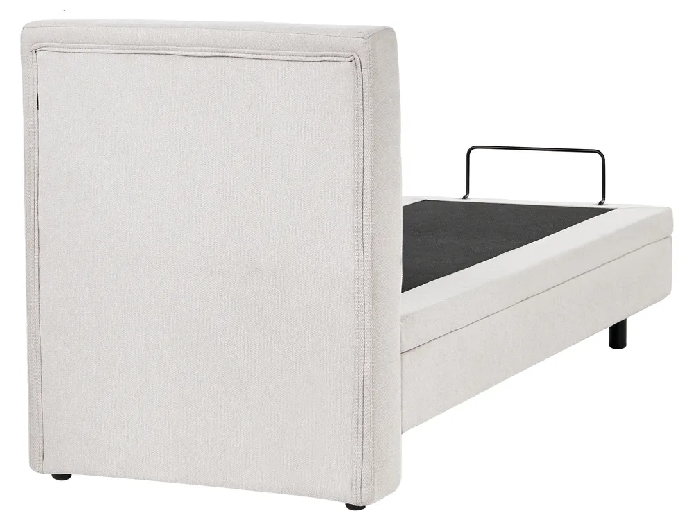 Bett verstellbar Stoff VICEROY 80 x 200 cm Hellbeige_1044467