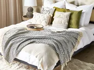 Plaid CHYAMA Bomuld 125 x 150 cm Sort/beige_839761