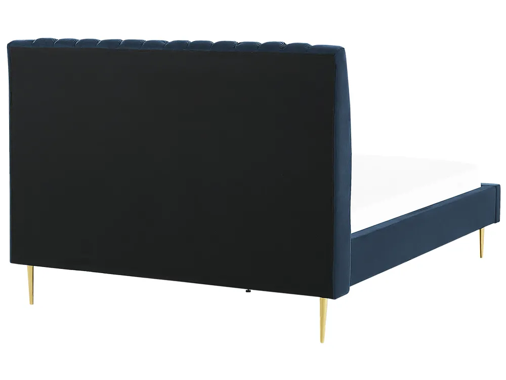Bed Velvet MARVILLE 140 x 200 cm (EU Double) Dark Blue_835960