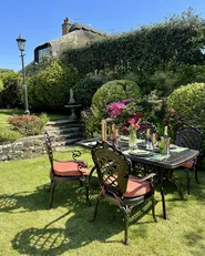 Garden Dining Set 6 Seater LIZZANO with Cushions Metal Dark Brown_923662