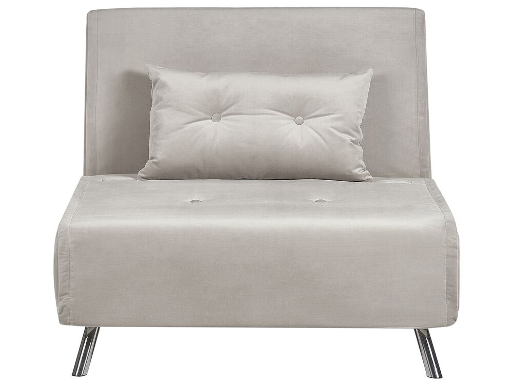 Divano letto singolo FARRIS Velluto Grigio chiaro
