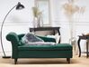 Chaise longue velluto verde smeraldo e legno scuro sinistra LUIRO_768745