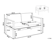 Garden Bench with Cushion SALERNO 142 cm Metal Light Grey_800357