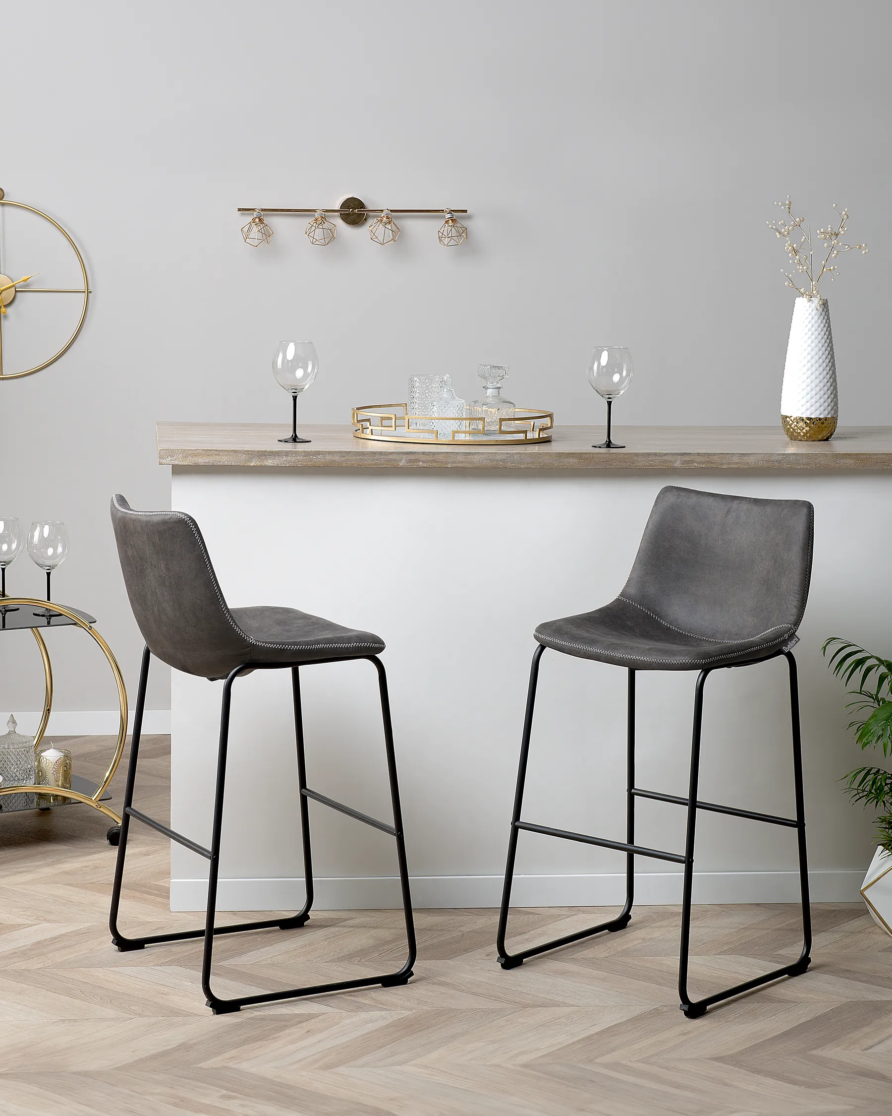 Set di 2 sedie alte FRANKS Grigio_724949