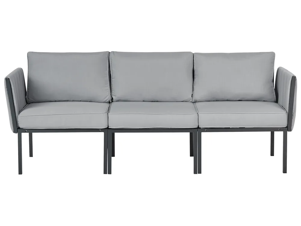 Garden Lounge Set with Table 5 Seater SKALA Metal Dark Grey_934674