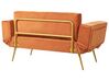 Velvet Sofa Bed Orange SAARELA_932724