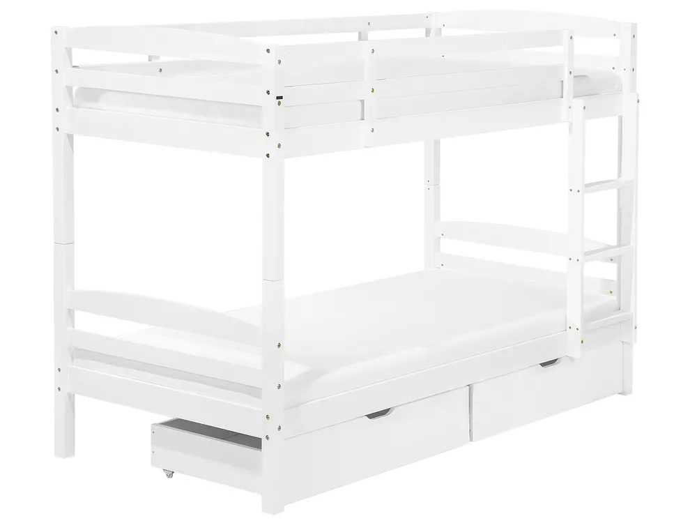 Bunk Bed with Drawers REGAT Pine Wood White 90 x 200 cm (EU Single)_797147