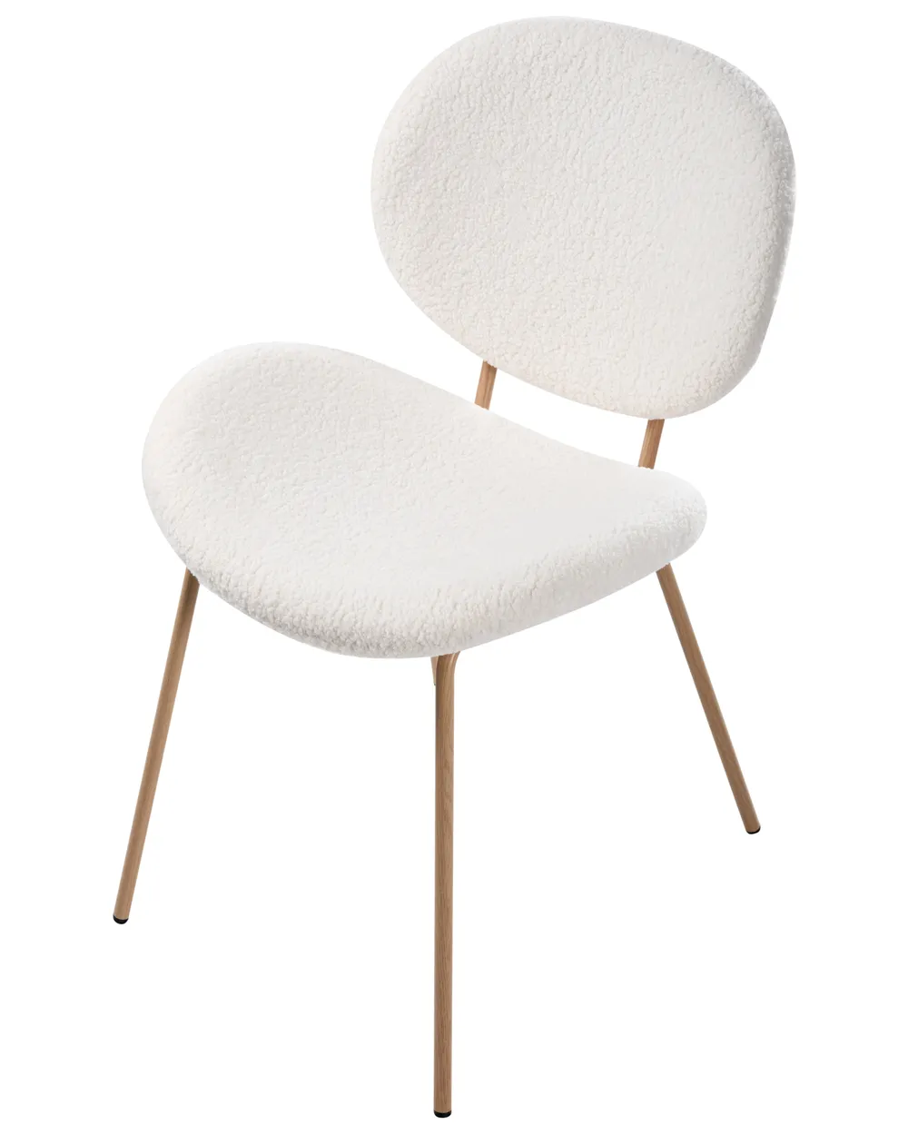Set of 2 Dining Chairs LUANA Boucle White_1026804
