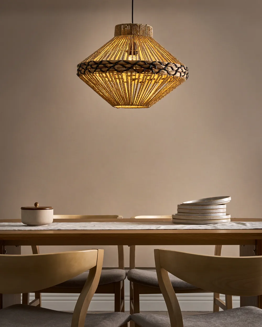 Pendant Lamp RABACCA Paper Rope Natural