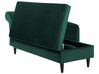 Chaiselongue Samtstoff smaragdgrün linksseitig LUIRO_768753