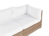 Lounge Set Rattan naturfarben 4-Sitzer linksseitig modular Auflagen weiß SANO II_931962