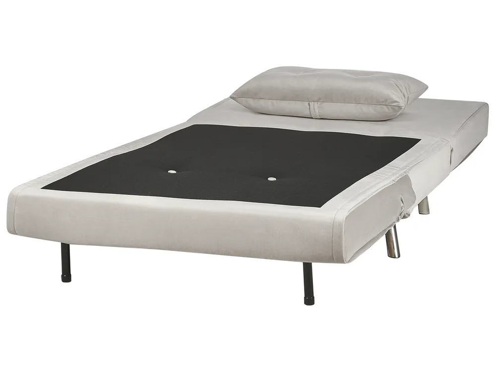 Single Sofa Bed FARRIS Velvet Light Grey_875671