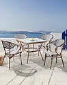 Set of 4 Garden Chairs CASPRI PE Rattan Black/ White