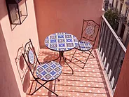Masă de grădină SIPONTO 60 cm 60 cm Metal Alb/Albastru_1155815