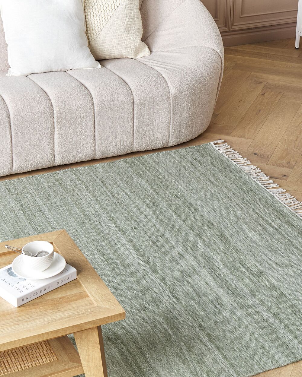 Area Rug 160 x 230 cm Light Green MALHIA Beliani