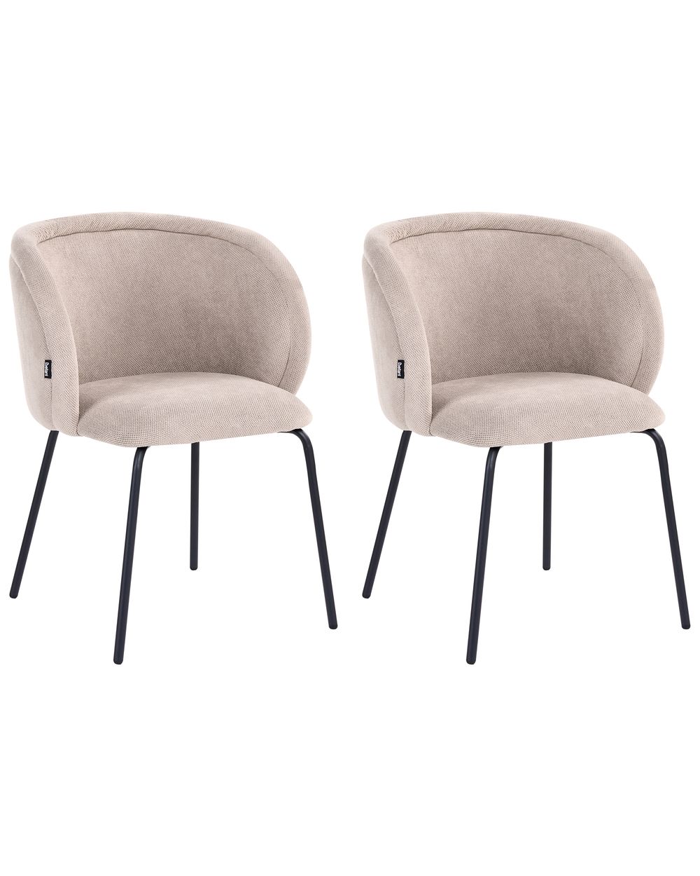 Set of 2 Dining Chairs SARASOTA Fabric Taupe