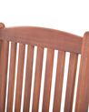 Krzesło ogrodowe drewno akacjowe z poduszką jasnoczerwoną TOSCANA_696081