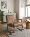Rocking Chair LEKNES Faux Leather Brown