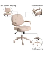 Skrivebordsstol PARAMUS Kunstlæder Sand Beige_1072367