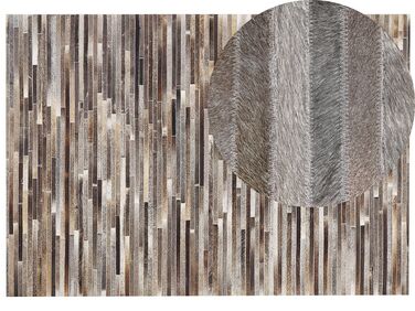 Kožený koberec 160 x 230 cm hnedá/sivá/béžová TUZLUCA