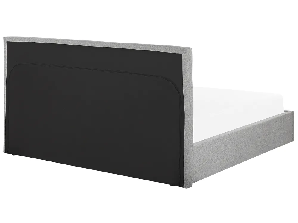 Ottoman Bed LORIENT Fabric Light Grey 140 x 200 cm (EU Double)_827055