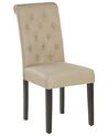 Set of 2 Fabric Dining Chairs Beige VELVA_868057