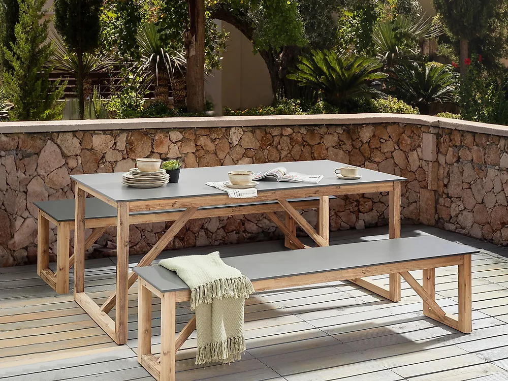 Garden Bench NOTTERI 180 cm Concrete Grey_1179057