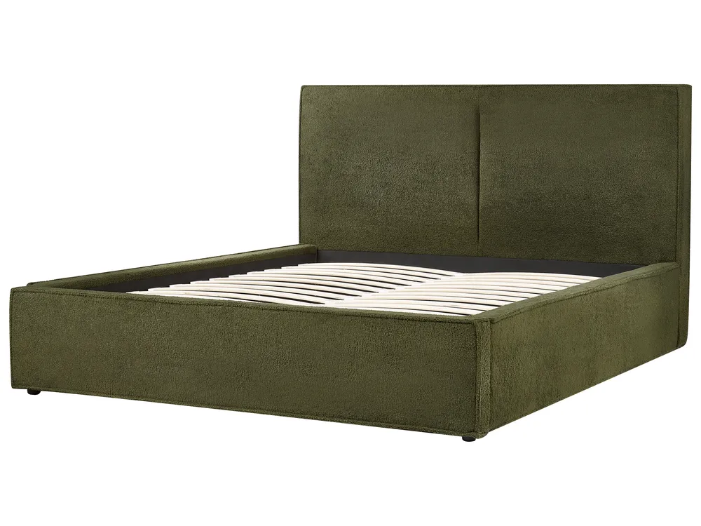 Ottoman Bed MOISSAC Boucle Dark Green 160 x 200 cm (EU King Size)_928937