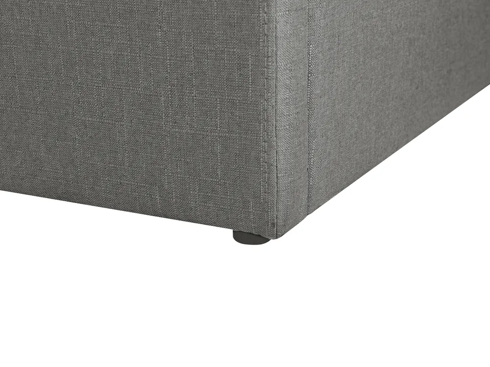 Ottoman Bed without Headboard DINAN Fabric Dark Grey 90 x 200 cm (EU Single)_721383
