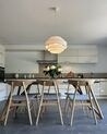 Set of 2 Wooden Dining Chairs Light Wood and Light Grey LYNN_923666