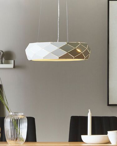 Metal Pendant Lamp White CESANO