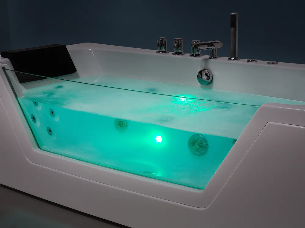 Corner Hot Tub with LED SAMANA 1620 x 760 mm White_762980