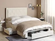 Bed with Storage Drawers LIEVIN Velvet Light Beige 140 x 200 cm (EU Double)_902390