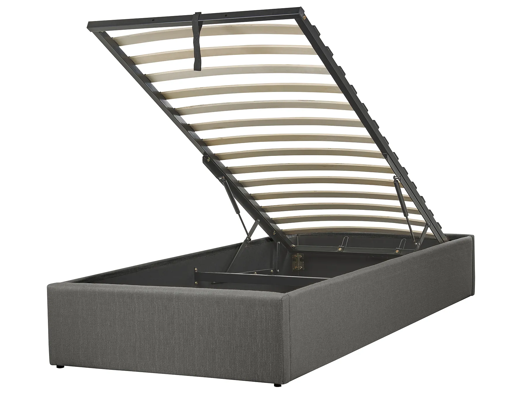 Opbergbed zonder hoofdbord DINAN Stof Donkergrijs 90 x 200 cm_721365