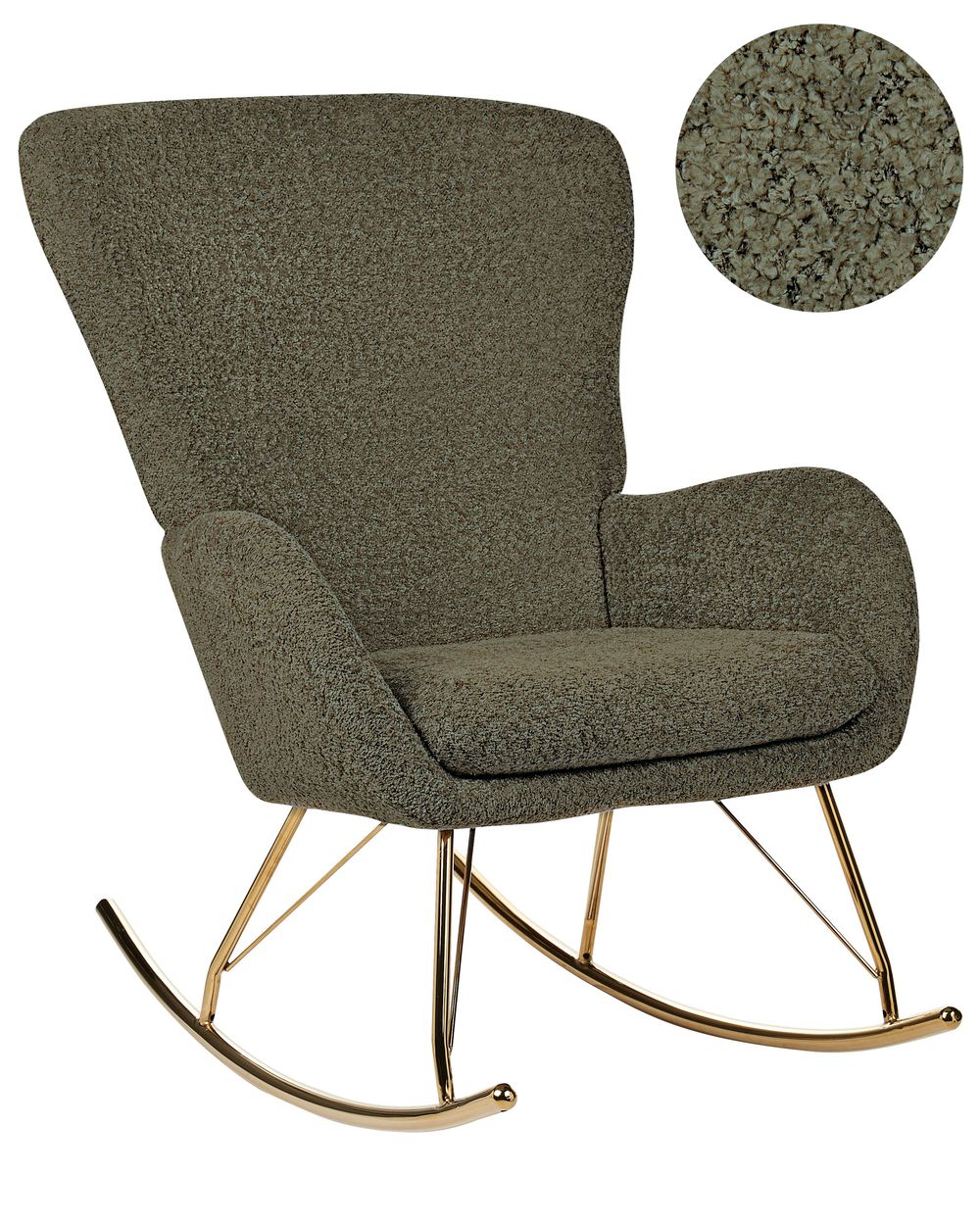 Schaukelsessel ANASET Bouclé Dunkelgrün