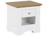 Mesa de cabeceira com 1 gaveta branca e cor de madeira clara WINGLAY_754585