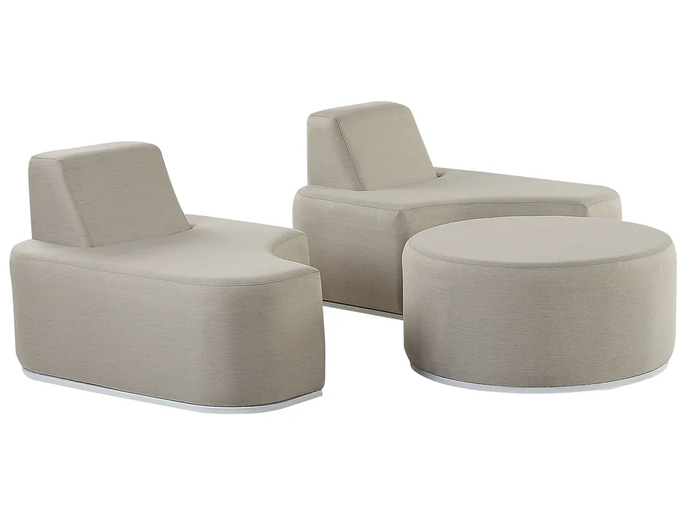 Garden Lounge Set with Table 2 Seater FABRO Modular Light Grey_830448