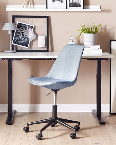 Fabric Armless Desk Chair Light Blue DAKOTA