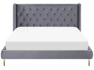 Bed Velvet FORBACH 160 x 200 cm (EU King Size) Grey_819119