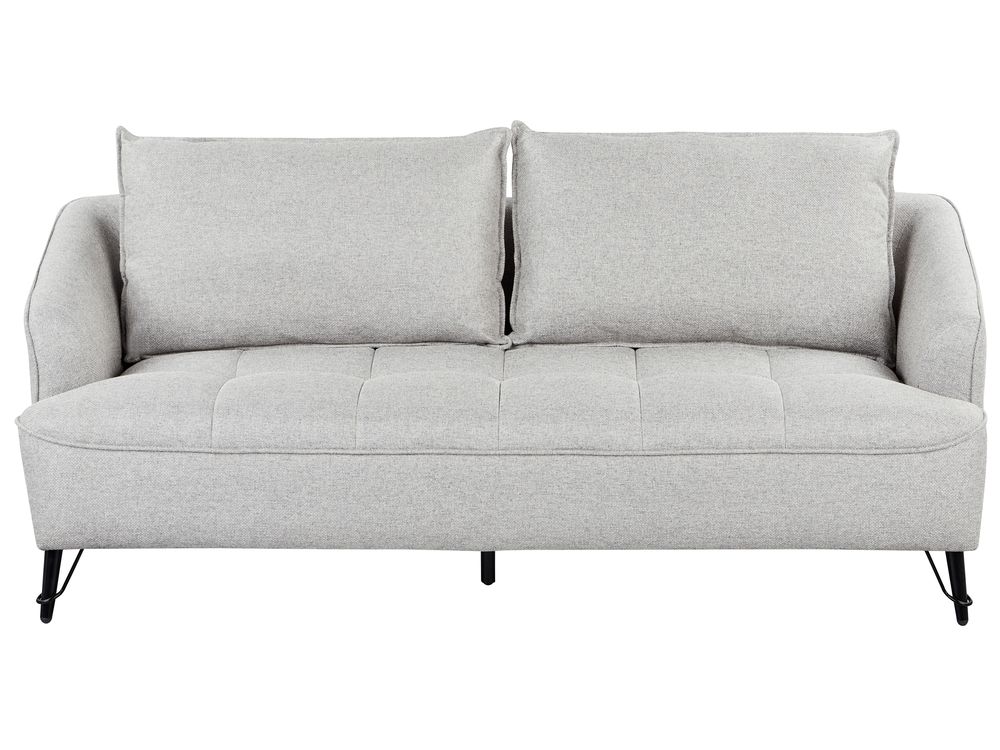 Sofa 3 Seater HOBRO Fabric Light Grey