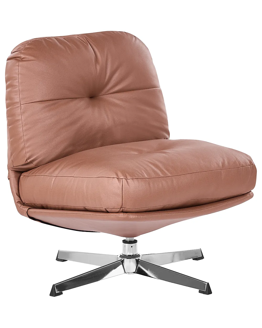 Swivel Armchair LOIMAA with Footstool Fabric Brown_1164625