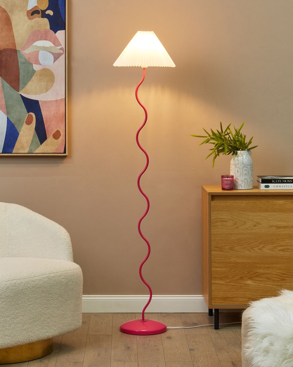 Gulvlampe JIKAWO Metal Lyserød