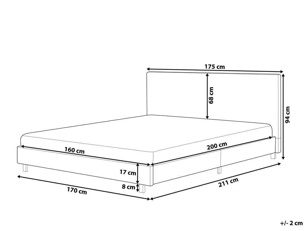 Bed Boucle ALBI 160 x 200 cm (EU King Size) Beige_964367